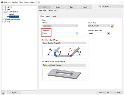 inventor sheet metal rule